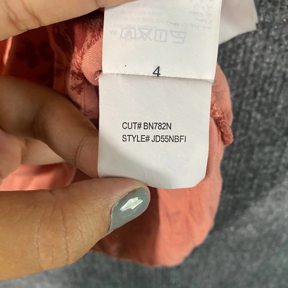 Billabong Mini Dress Small Pink Fine Flutter Floral Short Sleeve A-Line - Picture 13 of 14